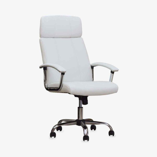 White leather office chair